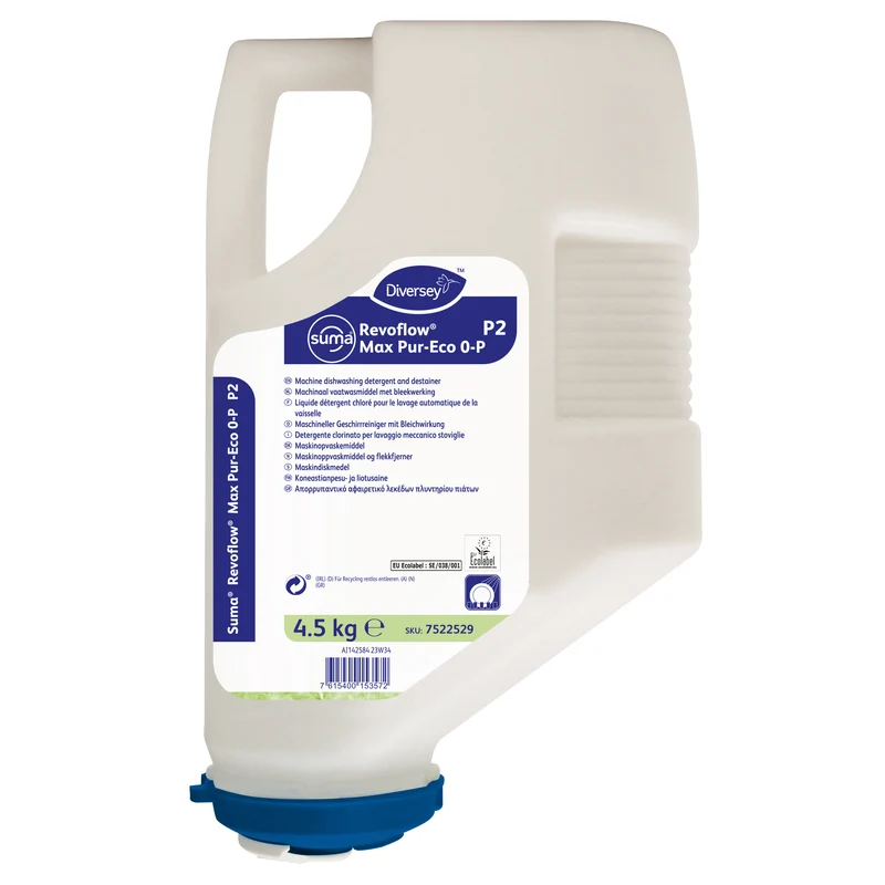 Detergente lavastoviglie per acque dolci Diversey Suma Revoflow Max Pur-Eco 0-P P2 3x4,5 kg DISPONIBILE IN 7 GIORNI LAVORATIVI
