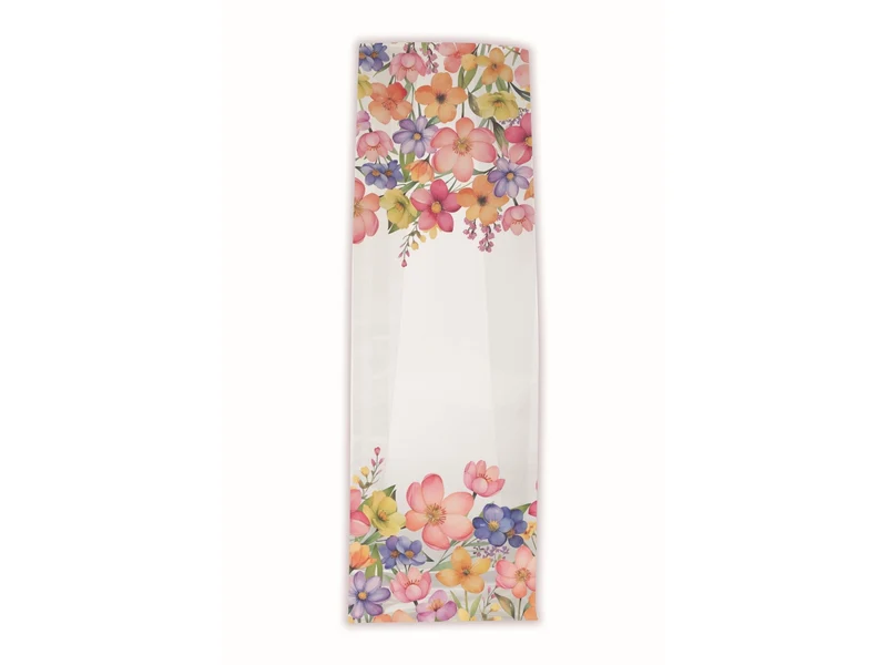Buste trasparenti con stampa sweet flowers 8x24+4cm, confezione da 50 pezzi