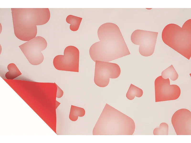 Bobina babe double face 1x25mt cuori con fondo bianco