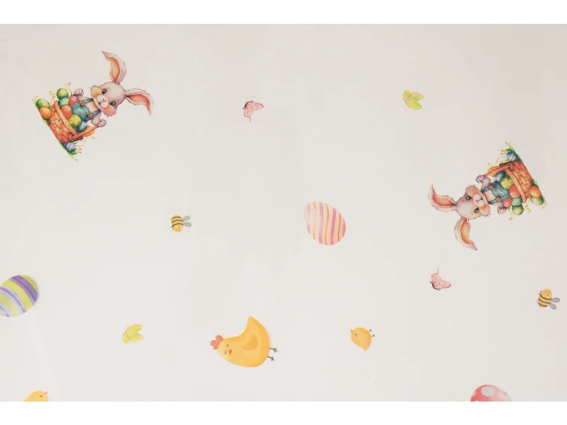 Fogli trasparenti con stampa rabbit & eggs 100x130cm in confezione da 50 pezzi