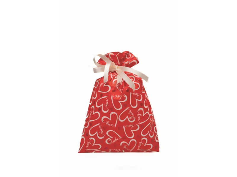 Buste love heart 25x40cm, confezione da 50 pezzi fondo rosso