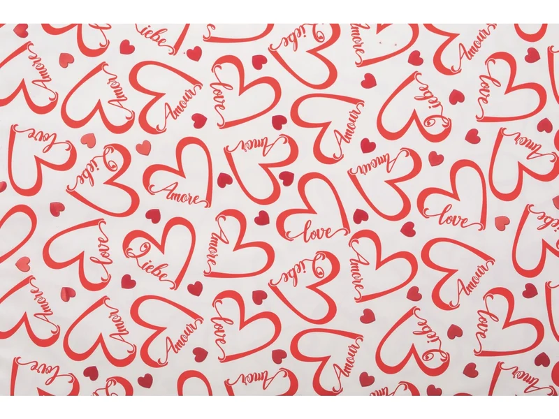Buste love heart 25x40cm, confezione da 50 pezzi fondo bianco