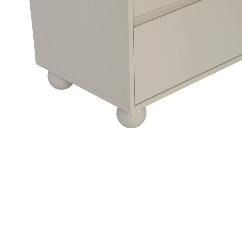 Cassettiera per bambini effetto in legno laccato, 3 cassetti, beige
