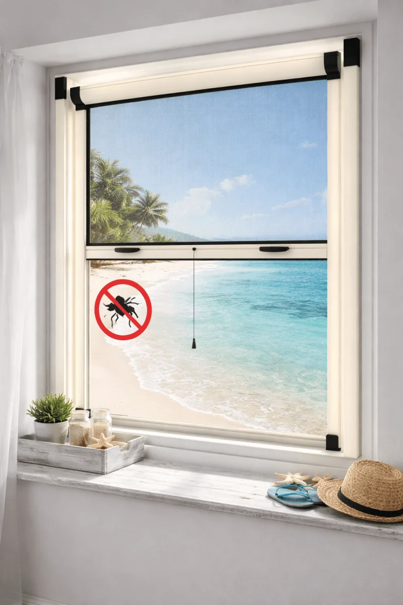 Zanzariera a Rullo Avorio per Finestra – Stop a Zanzare e Insetti in Casa