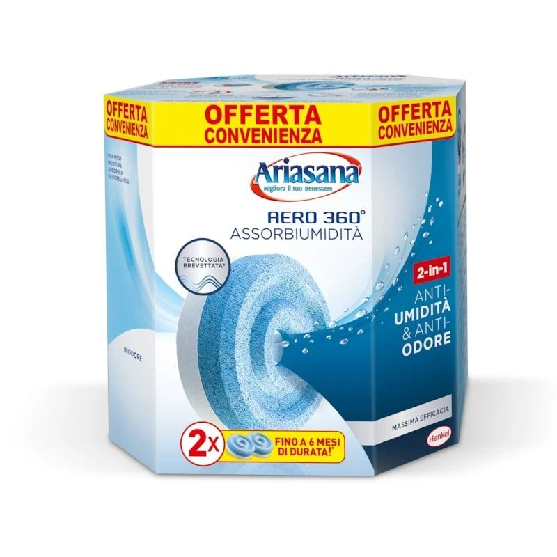 Ariasana ricaricabile aero 360 inodore 2 pz