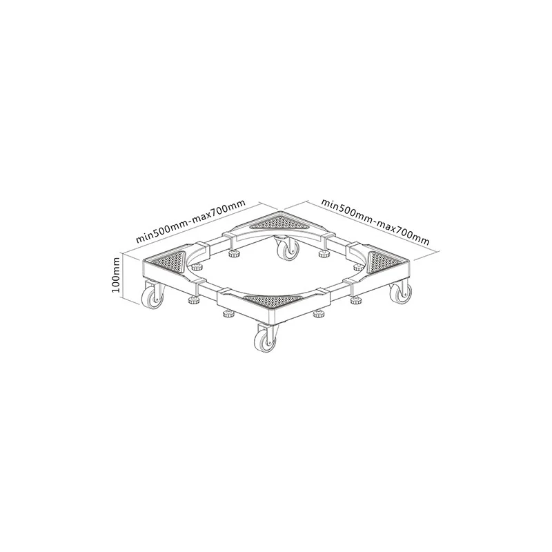 Base lavatrice regolabile con ruote