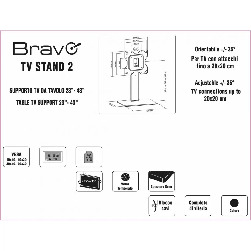 Supporto Tv Da Tavolo 23''