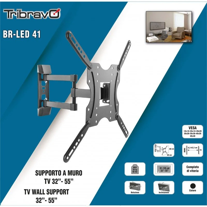 Supporto a muro per TV 32”-55”