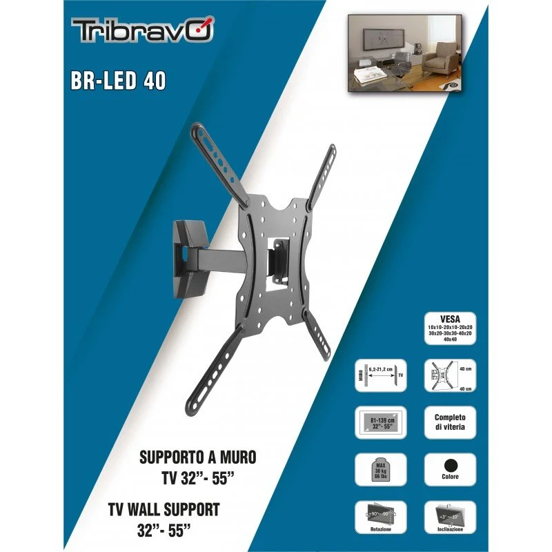 Supporto a muro per TV 32”-55”
