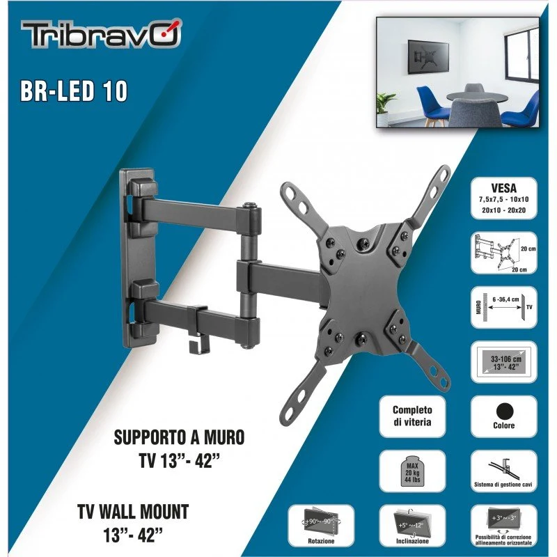 Supporto a parete per Tv Plasma/LCD 13''-42''