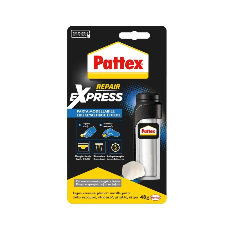 Adesivo Epossidico Riparatutto Express Acquastop Pattex 48 Gr