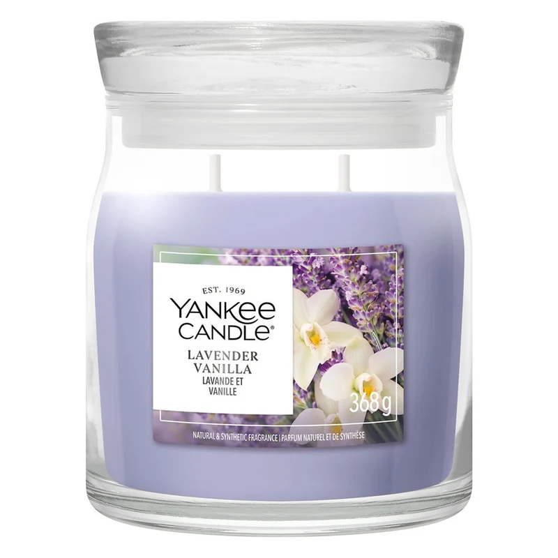 Candela Giara Media Yankee Candle Signature Lavender Vanilla