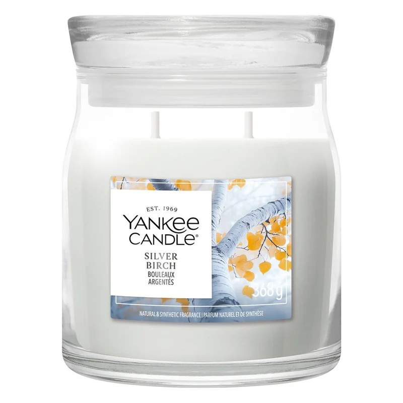 Candela Giara Media Yankee Candle Signature Silver Birch