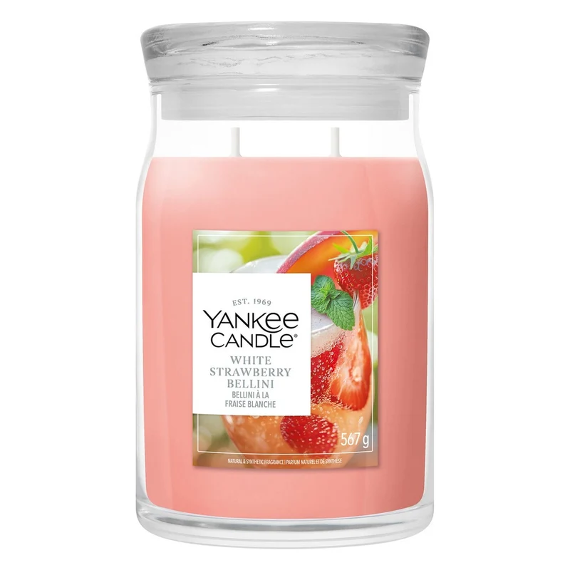 Candela Giara Grande Yankee Candle Signature White Strawberry Bellini