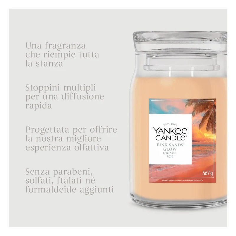 Candela Giara Grande Yankee Candle Signature Pink Sands Glow