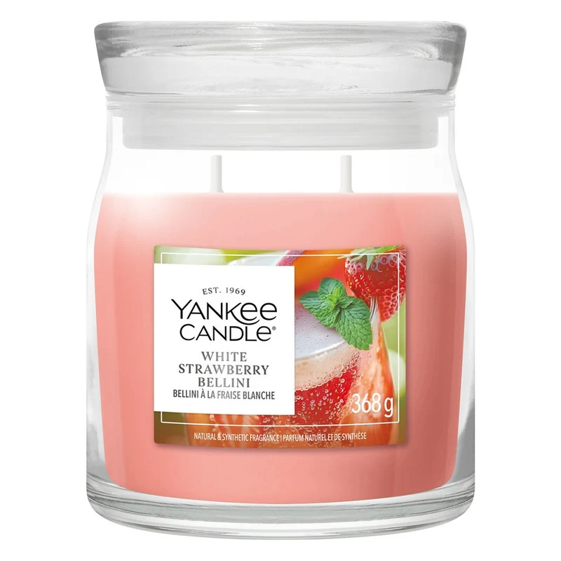 Candela Giara Media Yankee Candle Signature White Strawberry Bellini