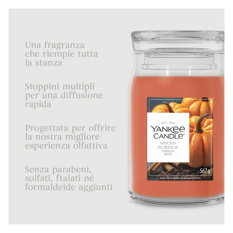 Candela Giara Grande Yankee Candle Signature Spiced Pumpkin