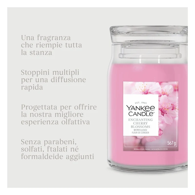 Candela Giara Grande Yankee Candle Signature Enchanting Cherry Blossom