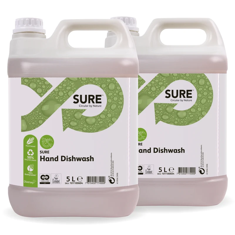 Detergente ecologico per lavaggio manuale stoviglie Diversey SURE Hand Dishwash 2x5 litri DISPONIBILE IN 7 GIORNI LAVORATIVI