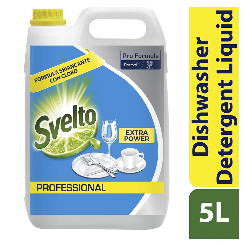 Detergente liquido clorinato per lavastoviglie Svelto Extra Power 5 litri