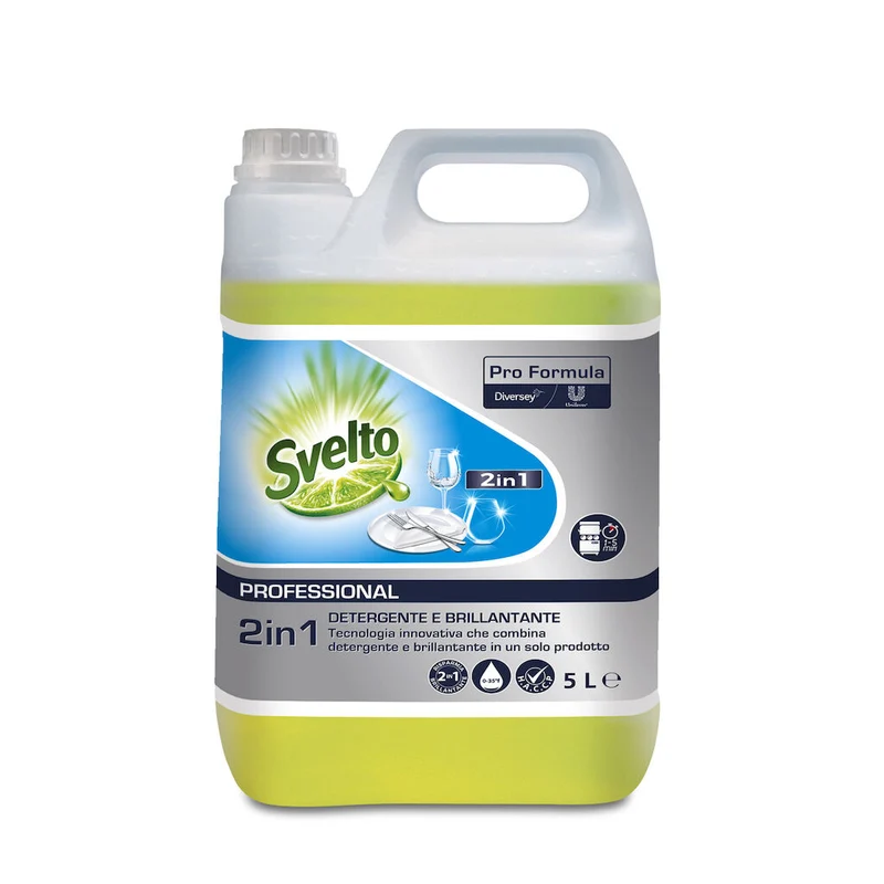 Detergente liquido per lavastoviglie con brillantante Svelto 2 in 1 - 5 litri