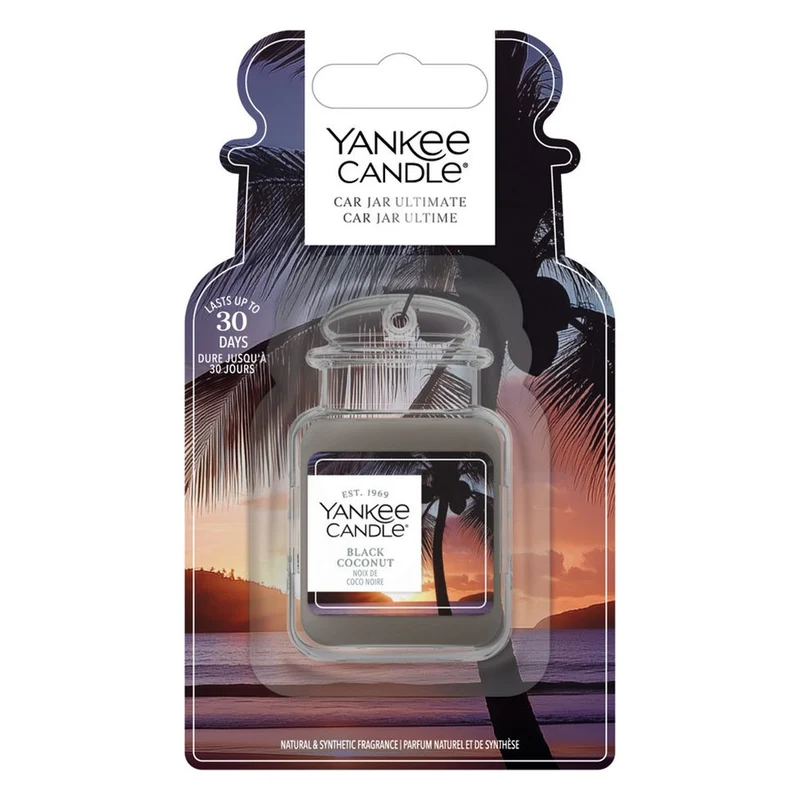 Profumatore per Auto Yankee Candle Car Jar Ultimate Black Coconut