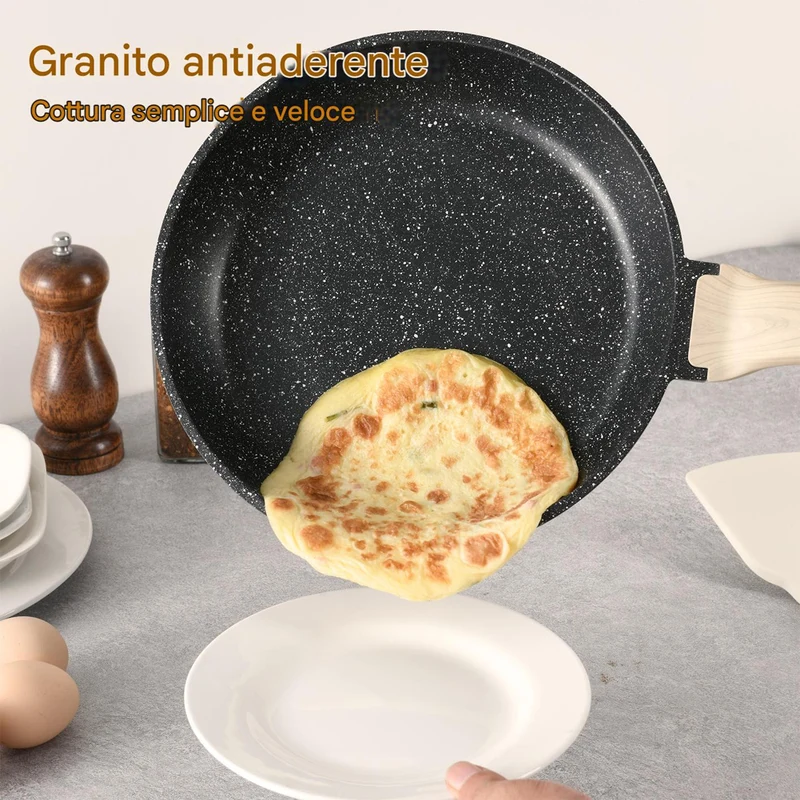 Batteria Pentole e Padelle 21 Pezzi in Alluminio Pressofuso Antiaderente Nero