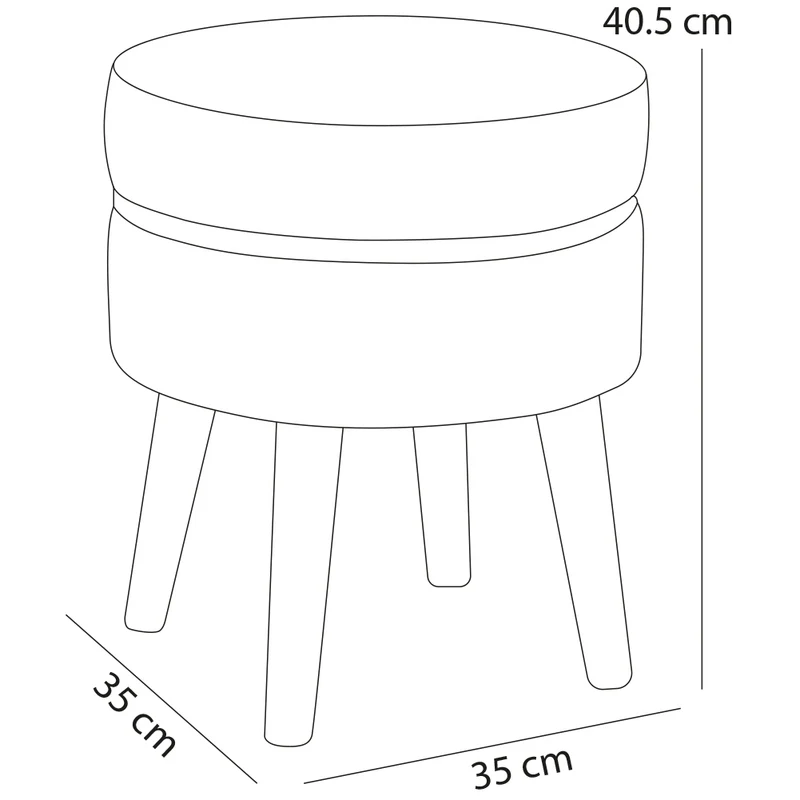 Pouf Sgabello Ø35x40,5 cm Design Moderno Poggiapiedi con Rivestimento in Velluto Mostarda