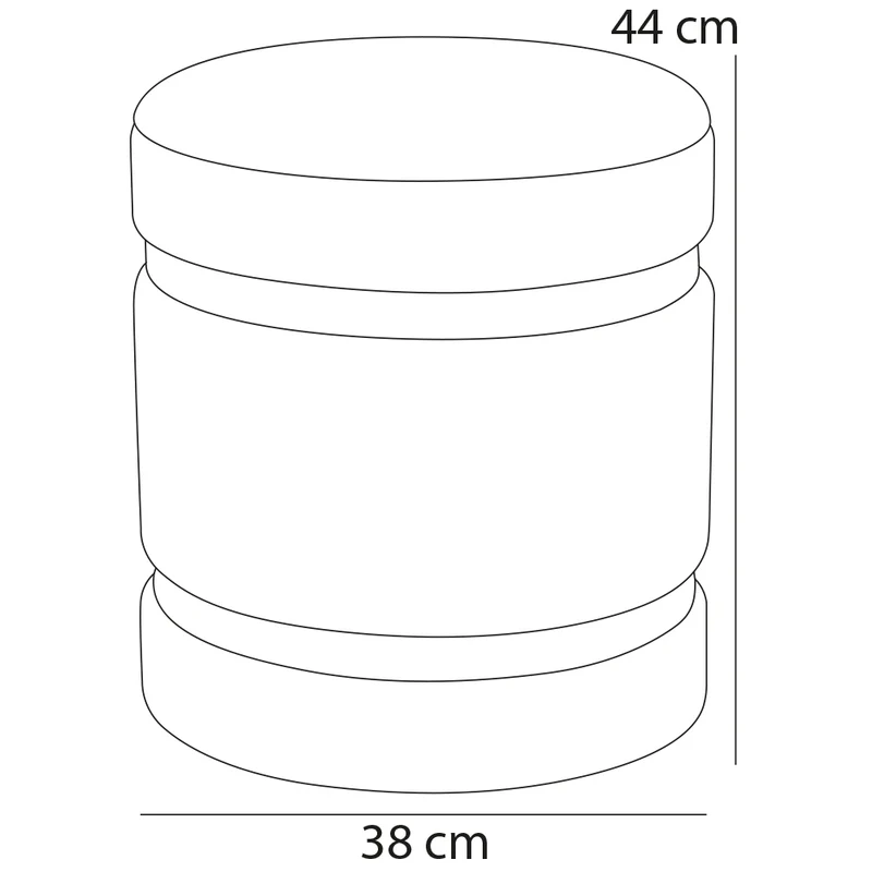 Set 2 Pouf Contenitore Ø 38x44 cm e Ø 31x38 cm con Rivestimento Velluto Nero