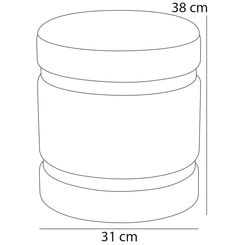 Set 2 Pouf Contenitore Ø 38x44 cm e Ø 31x38 cm con Rivestimento Velluto Nero