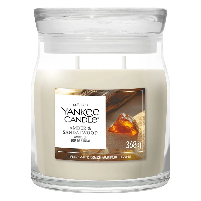 Candela Giara Media Yankee Candle Signature Amber & Sandalwood