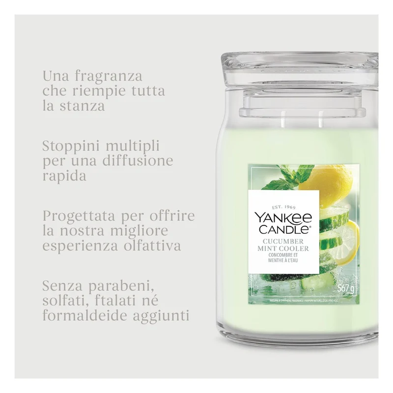 Candela Giara Media Yankee Candle Signature Cucumber Mint Cooler