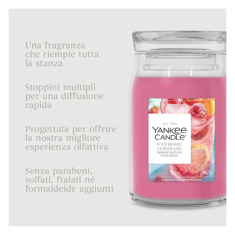 Candela Giara Grande Yankee Candle Signature Iced Berry Lemonade
