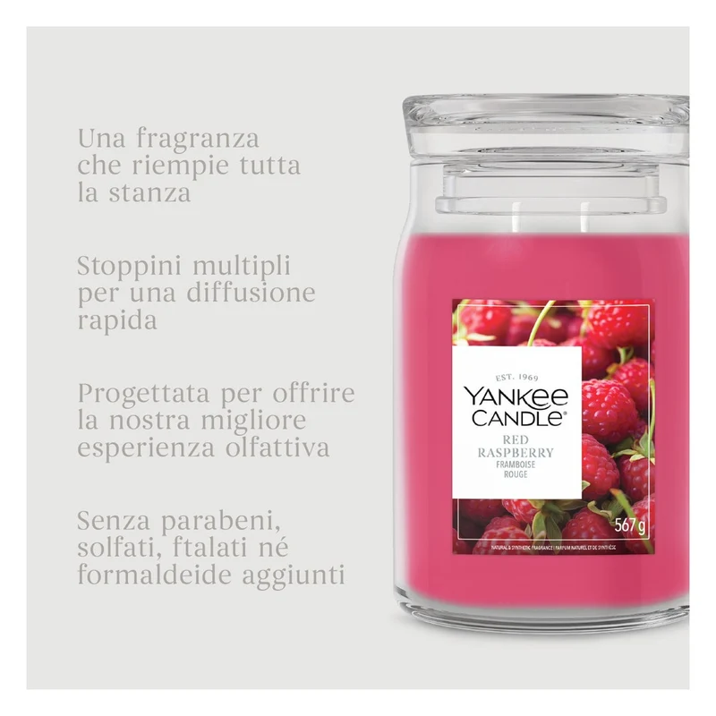 Candela Giara Grande Yankee Candle Signature Red Raspberry