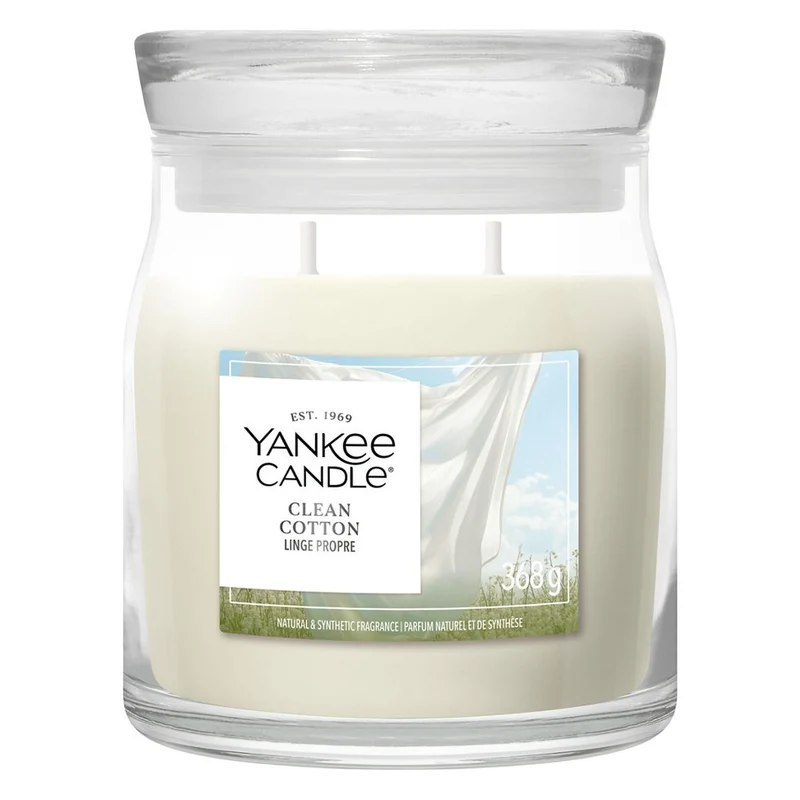 Candela Giara Media Yankee Candle Signature Clean Cotton