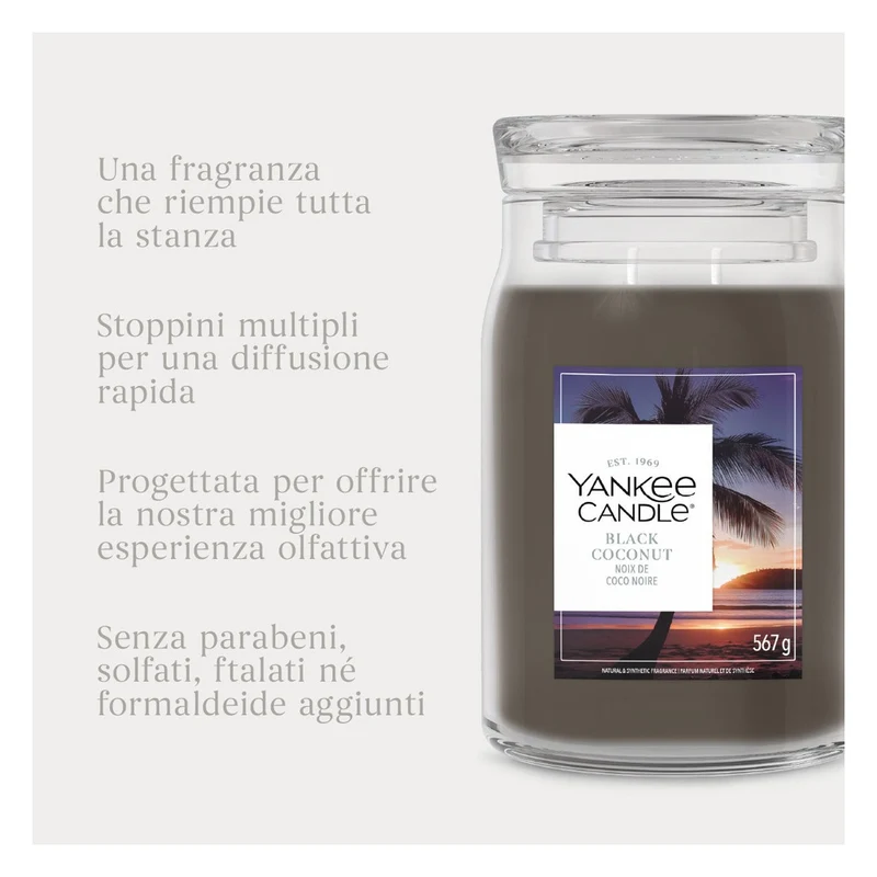 Candela Giara Grande Yankee Candle Signature Black Coconut
