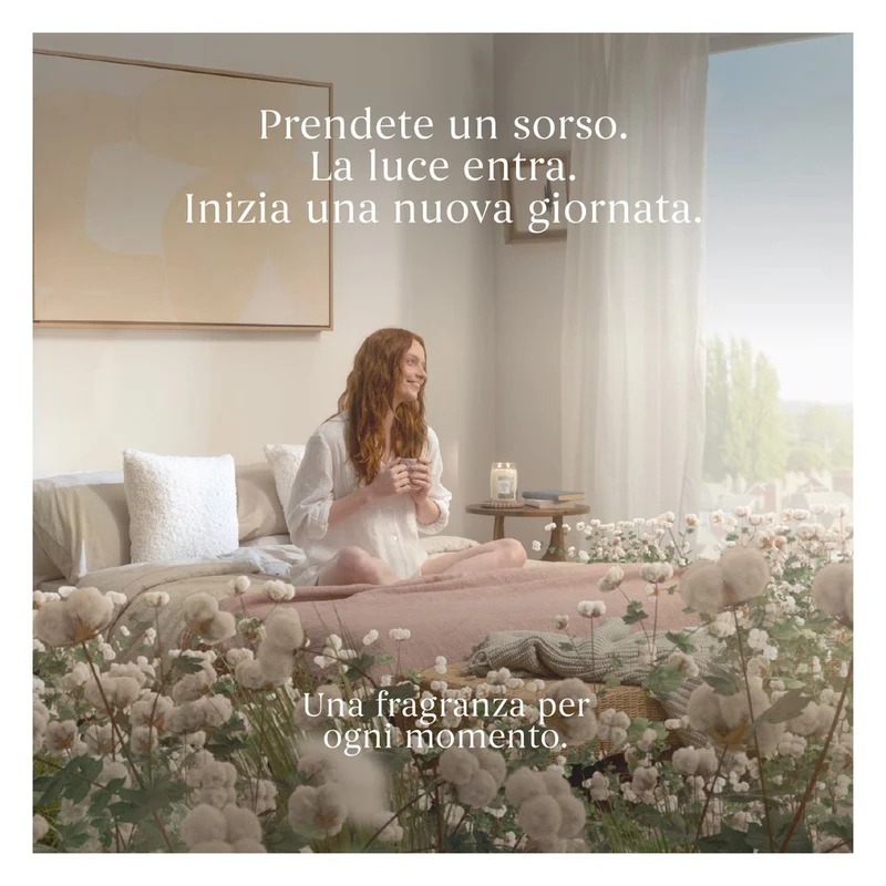 Candela Votiva in Vetro Yankee Candle Signature Clean Cotton