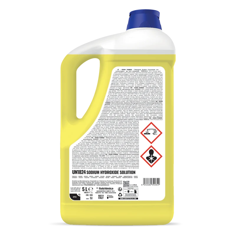 Detergente alcalino non schiumogeno per forno Sanitec Oven Power 5 litri