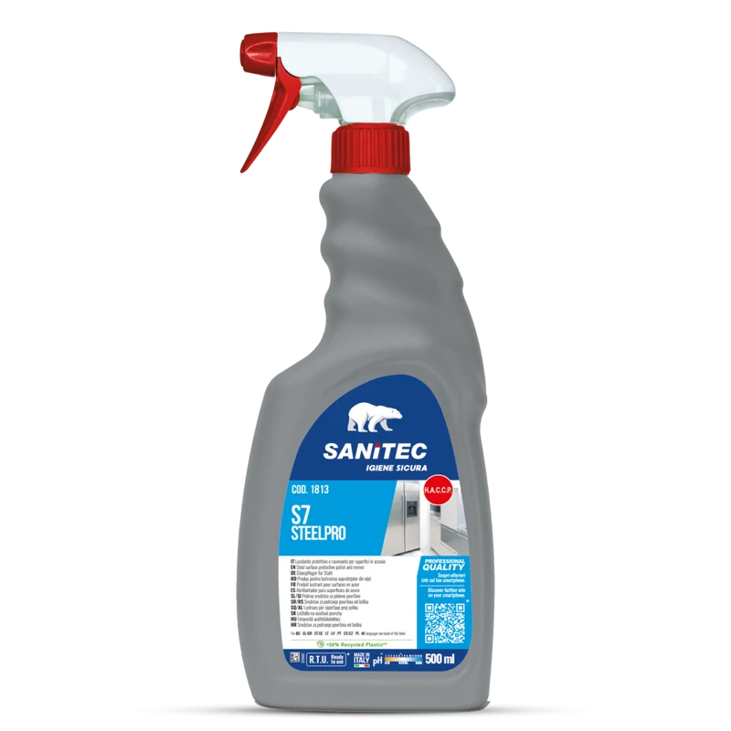 Detergente lucidante per acciaio Sanitec Steelpro 750 ml