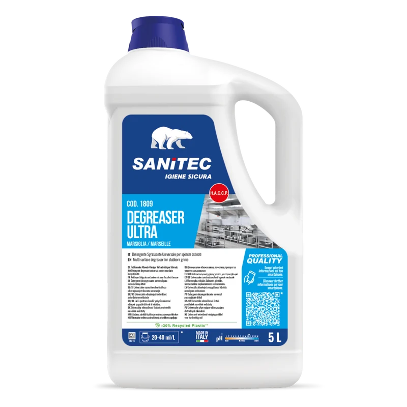 Detergente sgrassante Sanitec Degreaser Ultra Marsiglia 5 litri