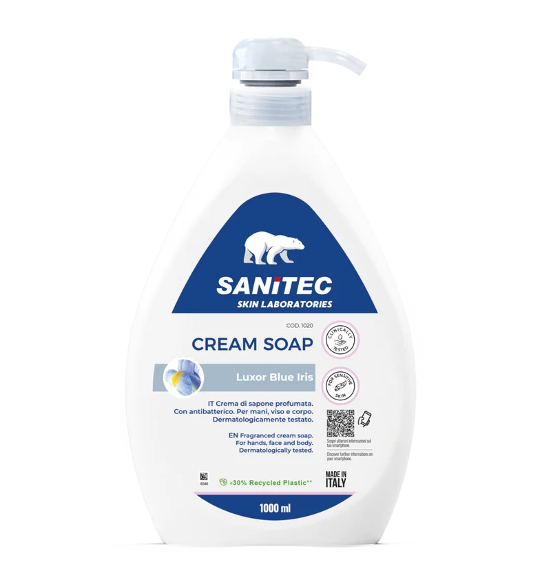 Sapone antibatterico Sanitec Cream Soap Luxor Blue Iris 5 litri