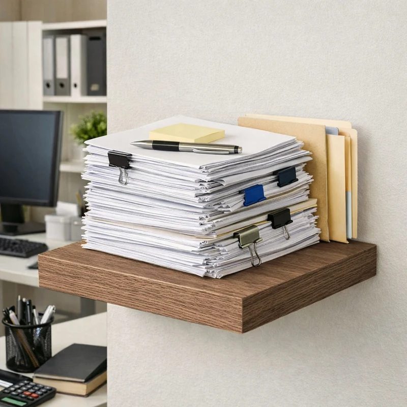 Mensola da Parete Quadrata 25x25x4 cm Scaffale Libreria in Legno MDF Rovere