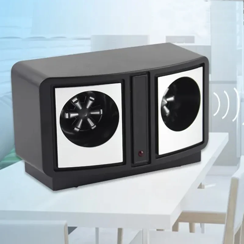 Dissuasore Doppio con Ultrasuoni per Roditori Ratti Talpe Scarafaggi Scaccia Topi in ABS e PVC Nero