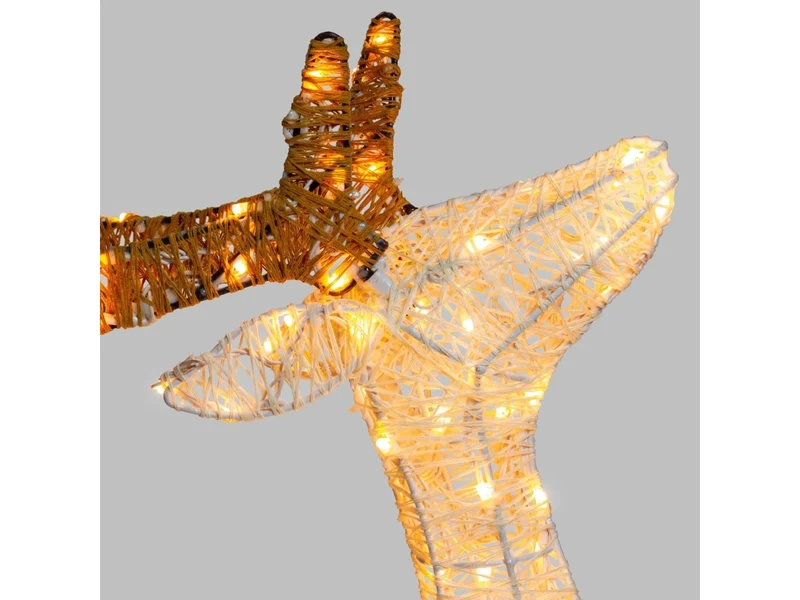Renna 3D 95cm 200led bianco tradizionale, luce fissa per uso interno ed esterno IP44