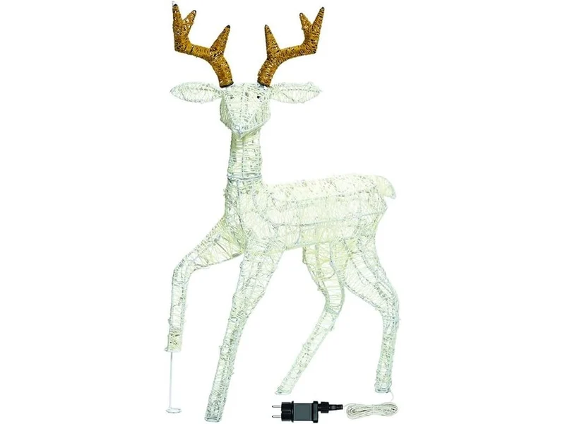 Renna 3D 85cm con 160led bianco tradizionale, luce fissa per uso interno ed esterno IP44