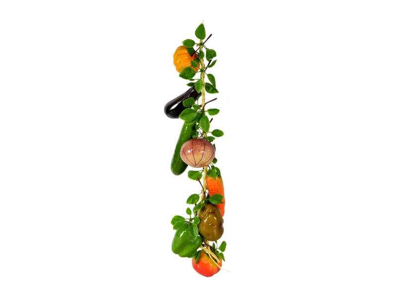 Treccia di verdura artificiale 60cm con 8 verdure miste