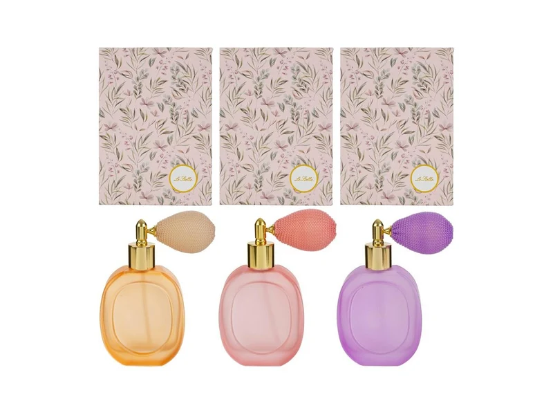 Portaprofumo spray in vetro satinato 50ml 11,5cm in 3 colori assortiti