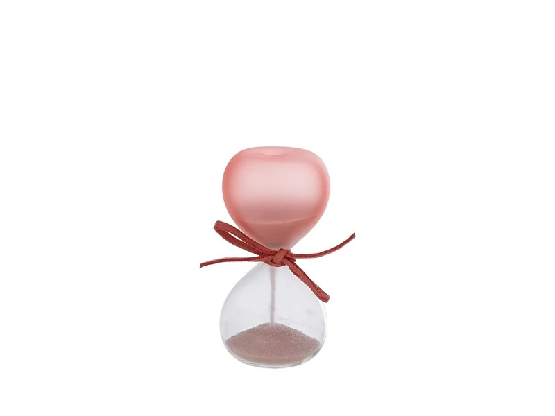 Clessidra in vetro satinato 8cm rosa con scatola