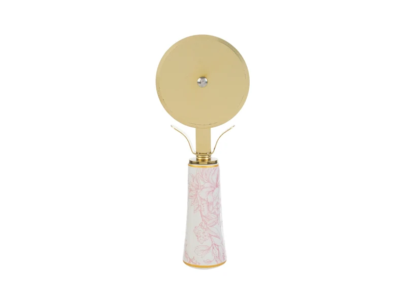 Taglia pizza 15cm con manico a fantasia rosa