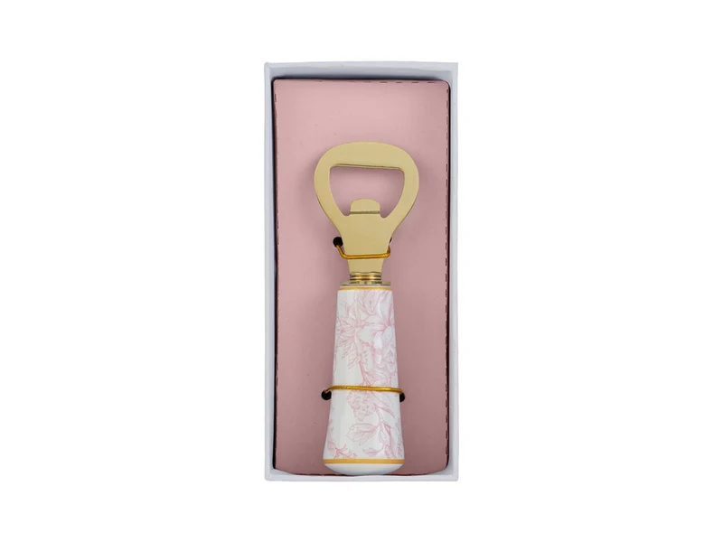 Apribottiglie 12cm con manico a fantasia rosa